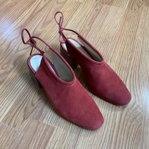 COS suede tie back mules